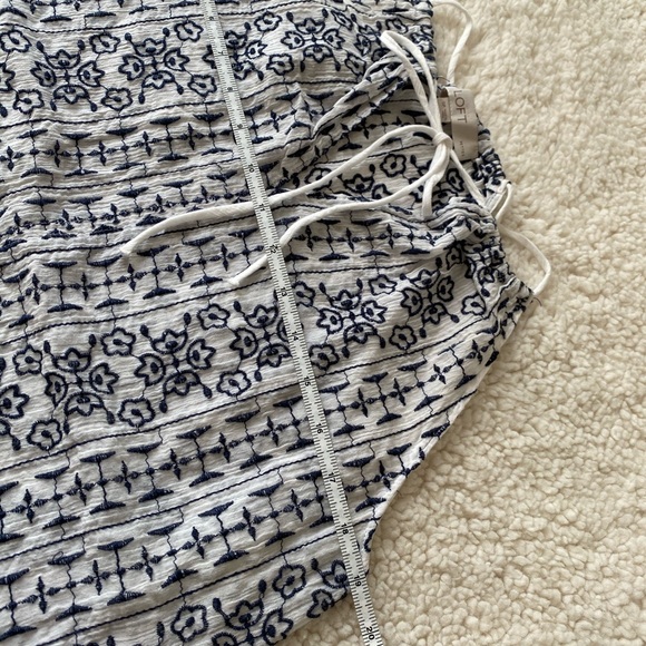 LOFT White and navy embroidered tank - Picture 4 of 8